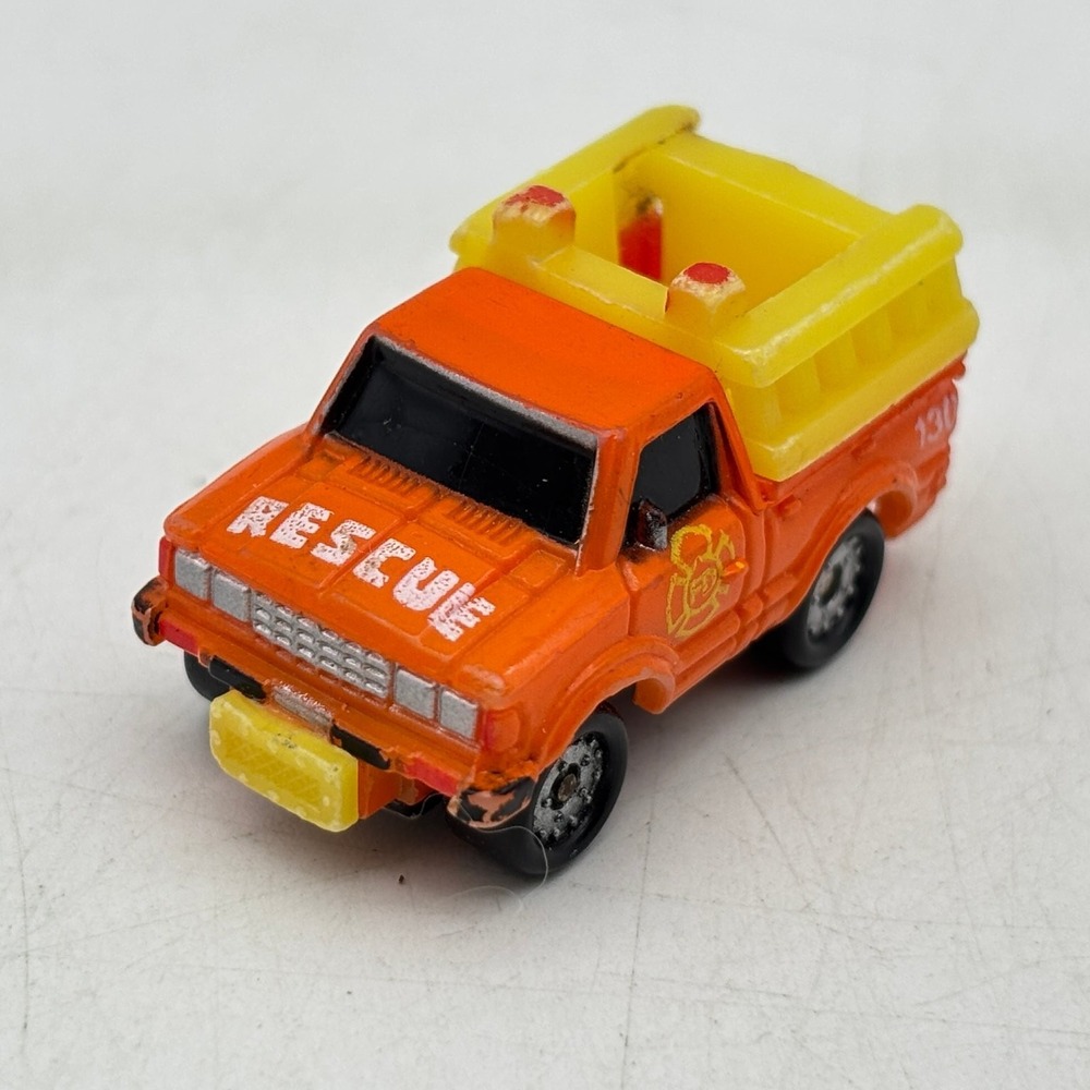 Galoob Micro Machines Datsun Rescue Truck Orange Yellow Vintage 1986